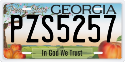GA license plate PZS5257