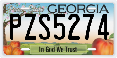 GA license plate PZS5274