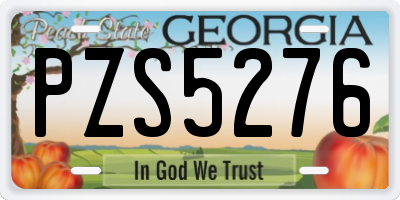 GA license plate PZS5276