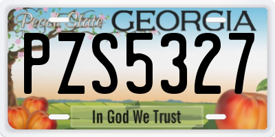 GA license plate PZS5327