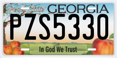 GA license plate PZS5330