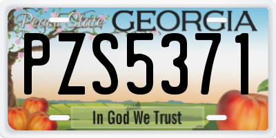 GA license plate PZS5371