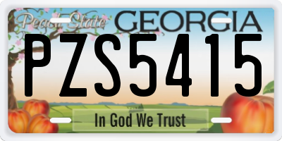 GA license plate PZS5415