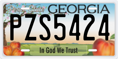 GA license plate PZS5424