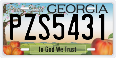 GA license plate PZS5431