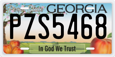 GA license plate PZS5468