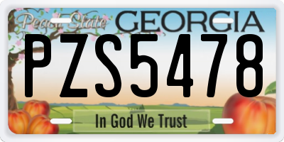 GA license plate PZS5478