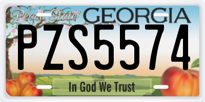 GA license plate PZS5574
