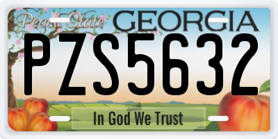 GA license plate PZS5632