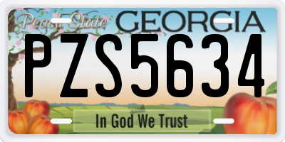 GA license plate PZS5634