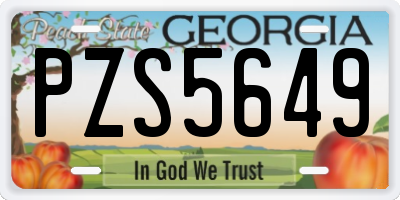 GA license plate PZS5649