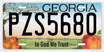 GA license plate PZS5680