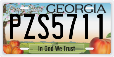 GA license plate PZS5711