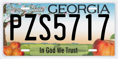GA license plate PZS5717
