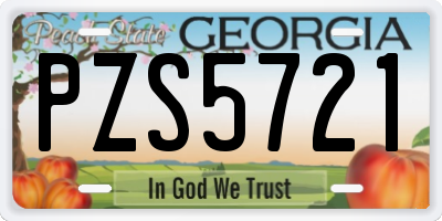 GA license plate PZS5721