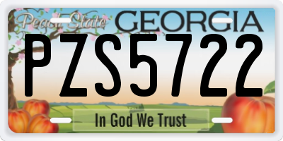 GA license plate PZS5722