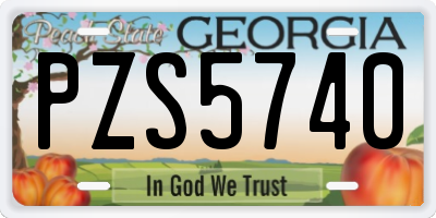 GA license plate PZS5740