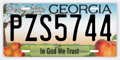 GA license plate PZS5744