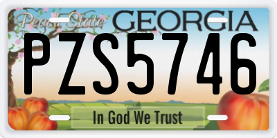 GA license plate PZS5746