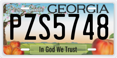 GA license plate PZS5748