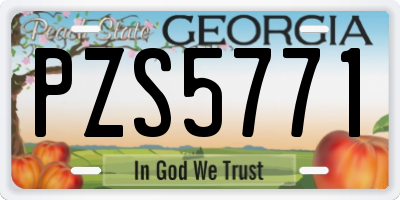 GA license plate PZS5771