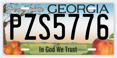 GA license plate PZS5776