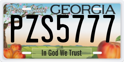 GA license plate PZS5777
