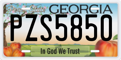 GA license plate PZS5850