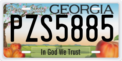 GA license plate PZS5885