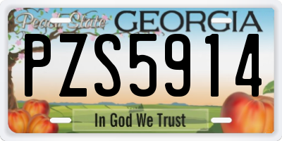 GA license plate PZS5914