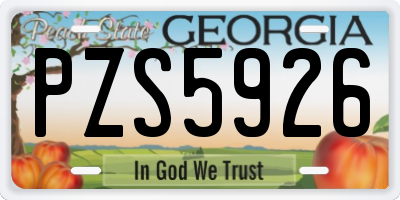 GA license plate PZS5926