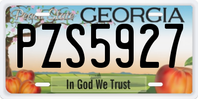 GA license plate PZS5927
