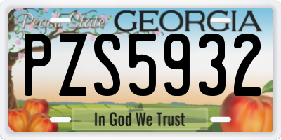 GA license plate PZS5932