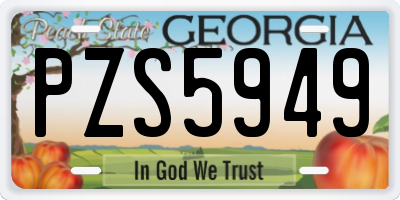GA license plate PZS5949