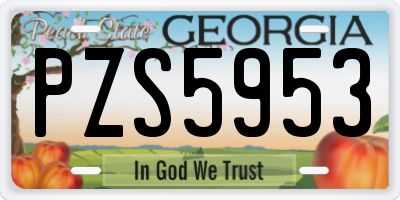 GA license plate PZS5953