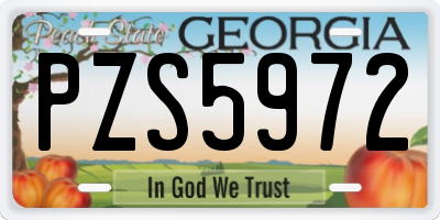 GA license plate PZS5972