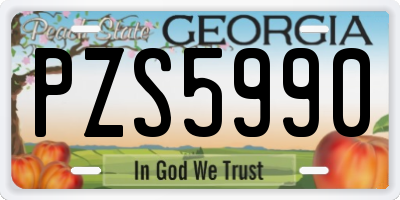 GA license plate PZS5990