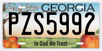 GA license plate PZS5992