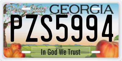 GA license plate PZS5994