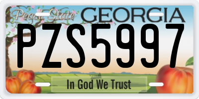 GA license plate PZS5997