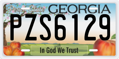 GA license plate PZS6129