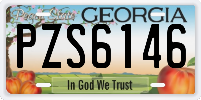 GA license plate PZS6146