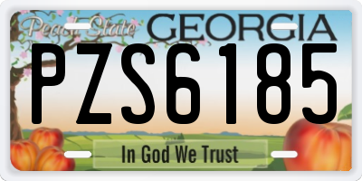 GA license plate PZS6185