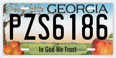 GA license plate PZS6186