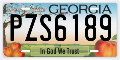 GA license plate PZS6189