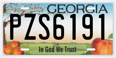 GA license plate PZS6191