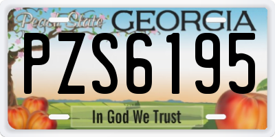 GA license plate PZS6195