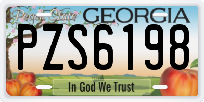 GA license plate PZS6198