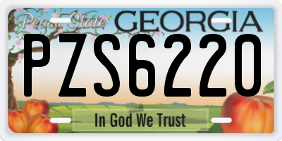GA license plate PZS6220