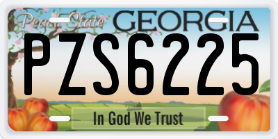 GA license plate PZS6225